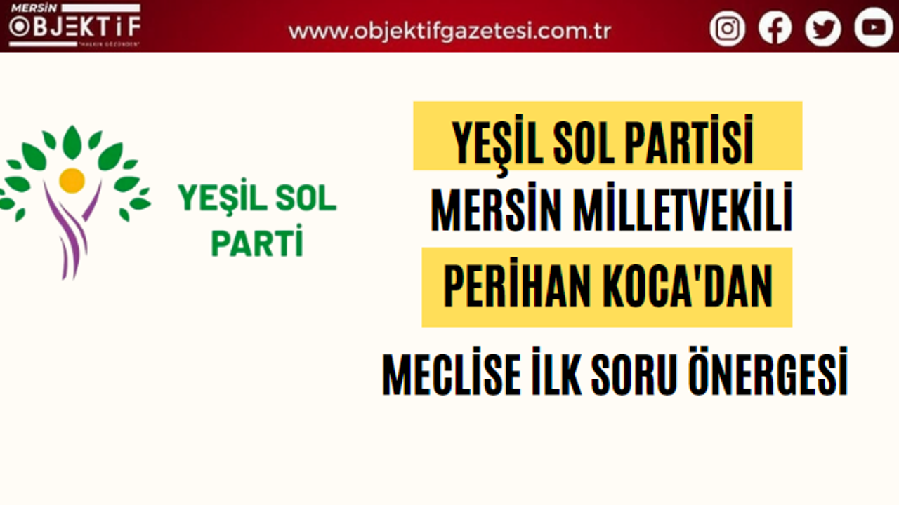 Yeşil Sol Partisi'nden mecliste ilk soru önergesi işte detaylar
