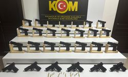 Mersin'de bir depoda 27 tabanca ele geçirildi