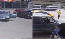 Mersin'de taksici caddeyi geçip insanların üzerine giden otomobili durdurdu