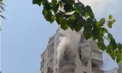 Mersin'de 10 katlı binada çıkan yangın korkuttu