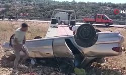 Otomobil karşı şeride geçip takla attı: 1 ölü, 1 yaralı