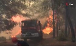Aksu'da yangınla mücadele eden ekiplerin zor anları kamerada