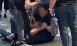 Eski eşinden kocasına meydan dayağı kamerada