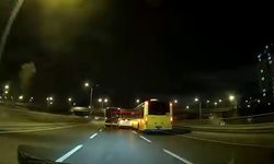 Başakşehir’de makas atan otomobil 2 otobüse çarptı