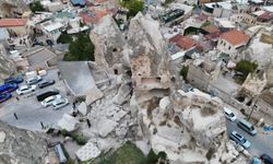 Kapadokya’nın kalbinde üzücü olay: Göreme’deki peribacası çöktü!
