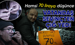 Hamsi 70 liraya düştü, vatandaş sevinçten çiğ yedi
