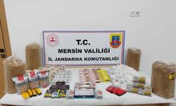 Mersin'de kaçak tütün ve 65 adet sigara sarma makinesi ele geçirildi