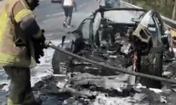 18 milyonluk Porsche alev aldı, iş adamı canını zor kurtardı