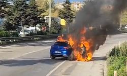 Samsunsporlu Musaba'nın otomobili yandı, futbolcu yara almadan kurtuldu