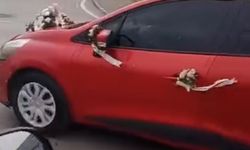 Boşanmayı düğün gibi kutladı: Bursa'da ilginç otomobil süslemesi güldürdü