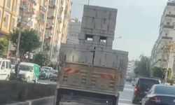 Mersin’de tehlikeli yükleme yapan kamyon sürücüsüne ceza yağdı