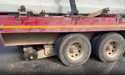 60 ton yük taşıyan tırın tekeri koptu