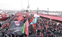 İstanbul'da büyük Gazze yürüyüşü