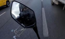 Kamyonetten sarkan ipe dolanan motosikletli ölümle burun buruna geldi