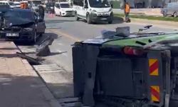 Otomobil temizlik aracına çarptı: 1 yaralı