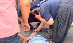 Yaşlı adama motosiklet çarptı, eşi gözyaşlarına boğuldu