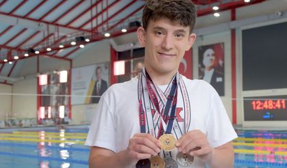 Sağlık için yüzmeye başlayan engelli sporcu 3 kez üst üste Türkiye şampiyonu oldu