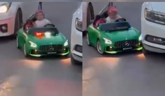Mersin'de otomobil çocuğun bindiği akülü araca çarptı