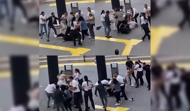 Mersin'de AVM önünde tekmeler yumruklar havada uçuştu!