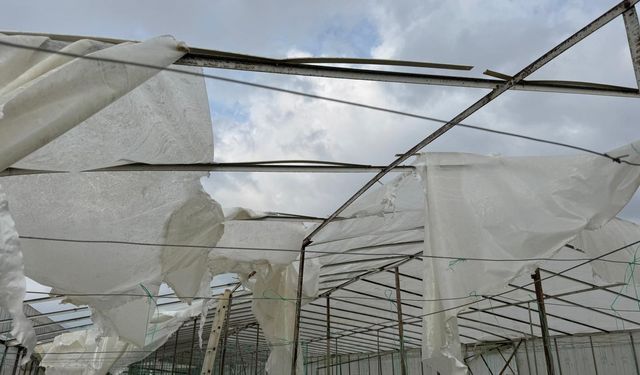 Mersin'de fırtına ve hortum seralara zarar verdi