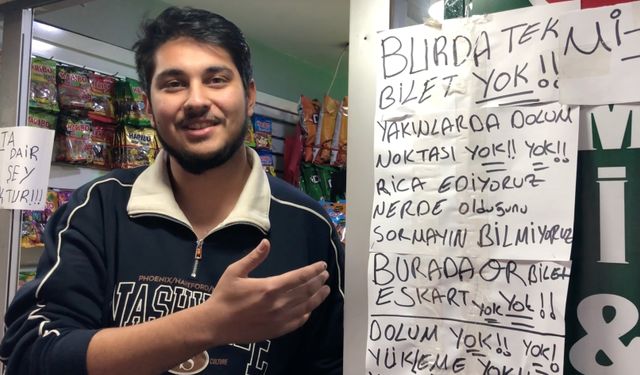 ESKART sorularından bunalan market sahibi, işyerine astığı notla gündem oldu