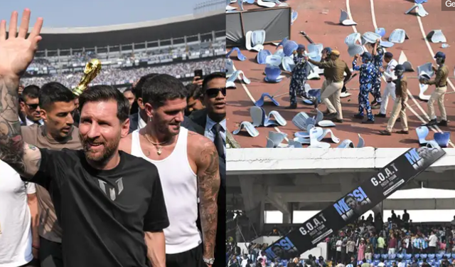 Hindistan'da Messi'yi göremeyen hayranları, stadyumu savaş alanına çevirdi