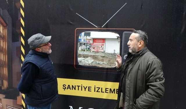 Şantiye meraklılarına özel tasarım: Ordu'da televizyon şeklinde izleme alanı
