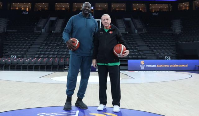 Cumhurbaşkanı Erdoğan, O'Neal ile basketbol oynadı