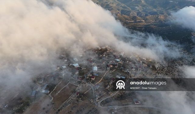 Mersin'de sis bulutu dronla görüntülendi