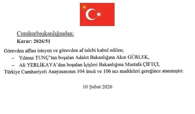 Cumhurbaşkanlığı kararıyla bakanlıklarda yeni atamalar yapıldı!