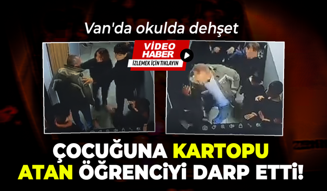 Okulda korku dolu anlar: Çocuğuna kartopu atan öğrenciyi koridorda darp etti!