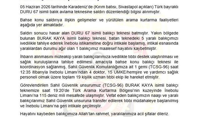 Karadeniz'de Türk teknesine s*ldırı