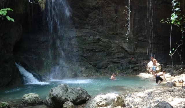 Ormana gizlenen şelale, bu sene coşkulu akıyor