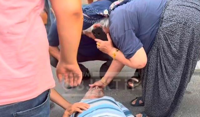 Yaşlı adama motosiklet çarptı, eşi gözyaşlarına boğuldu