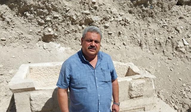 Çevre düzenlemesinde çıkan lahit, inşaatı durdurdu