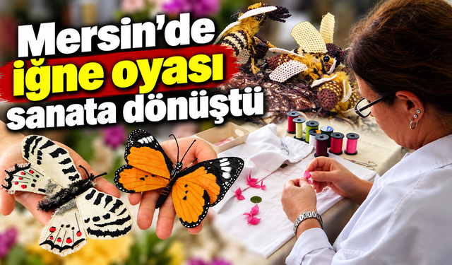 Mersin'de iğne oyası sanata dönüştü: Arıdan kelebeğe birçok figür ilgi görüyor