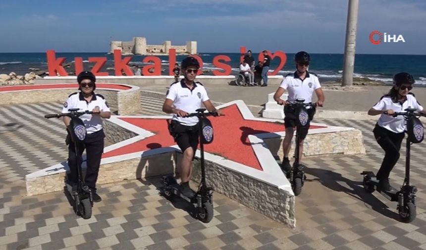 Kızkalesi sezona hazır: Scooterlu plaj polisleri de göreve başladı