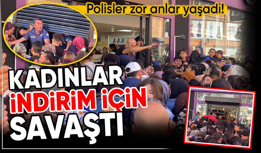 Kadınlar indirim için savaştı: Polis zor anlar yaşadı!