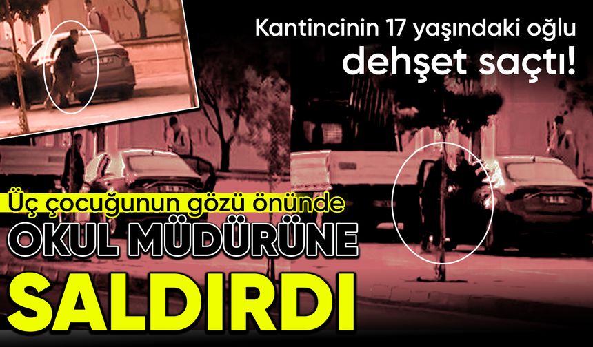 Okul müdürünü üç çocuğunun gözü önünde vurduğu anları kayda aldırdı