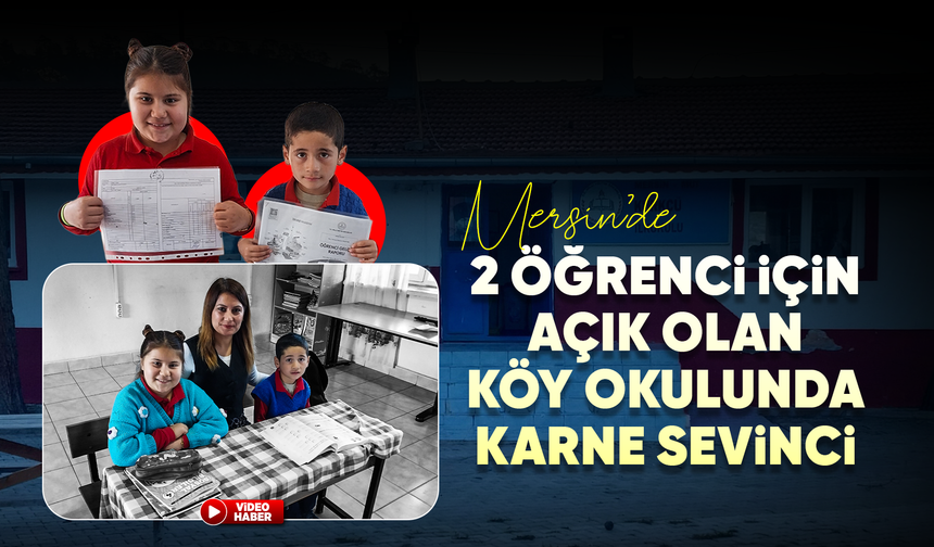 Köy okulu 2 öğrenci için açık: Öğrenciler karnelerini aldı