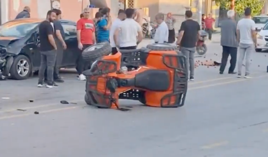 Mersin'de otomobille çarpışan ATV'nin sürücüsü yaralandı