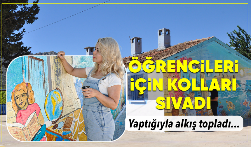 Yaz tatilini şehit meslektaşının adını taşıyan okulu güzelleştirerek geçiriyor
