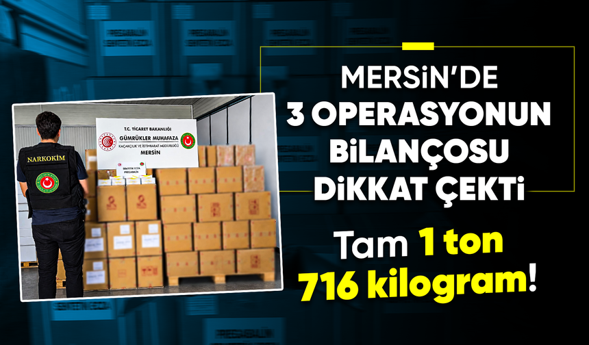 Mersin'de gerçekleştirilen operasyonlarda 1 ton 716 kilogram pregabalin ele geçirildi